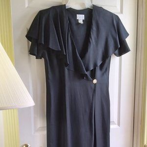 Vintage 90s One Piece Romper Outfit Size 14 Expo Pant Suit Black Excellent